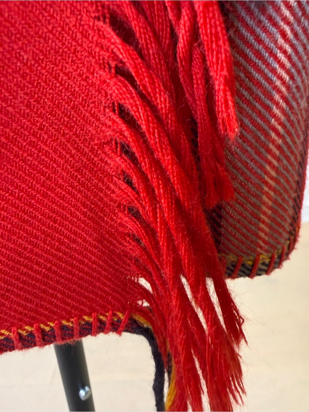 Ralph Lauren Country Red  Plaid Wrap Mini Skirt with Fringe vintage - Picture 5 of 6